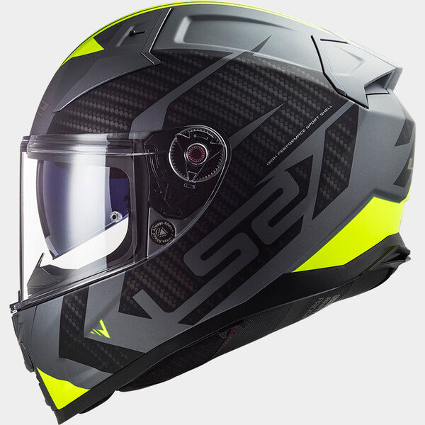 Capacete LS2 VECTOR II SPLITTER PRETO / AMARELO - Motoboxe