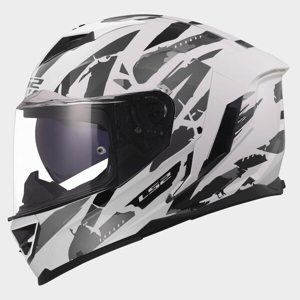 Capacete LS2 STORM III KAOS BRANCO - Motoboxe