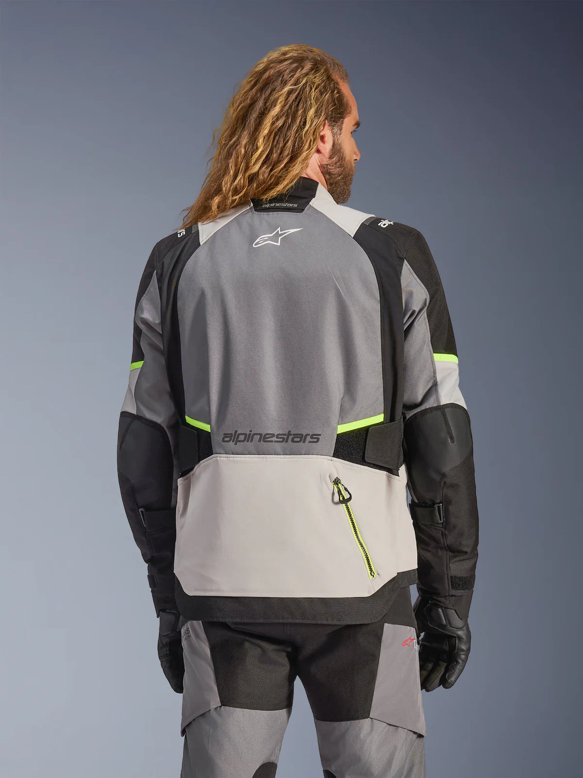 BLUSÃO ALPINESTARS ANDES V4 DRYSTAR PRETO / CINZA / NEON - Motoboxe