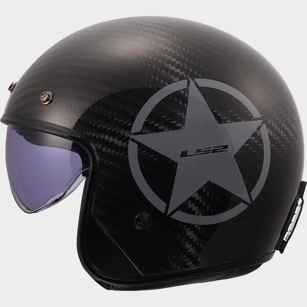 Capacete LS2 BOB II CARBONO STAR AZUL