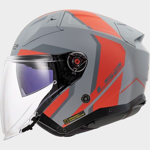 Capacete LS2 INFINITY II FOCUS CIZENTO / LARANJA - Motoboxe