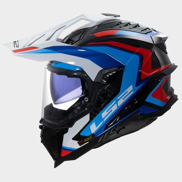 Capacete LS2 EXPLORER CARBON FRONTIER II AZUL / BRANCO / VERMELHO - Motoboxe