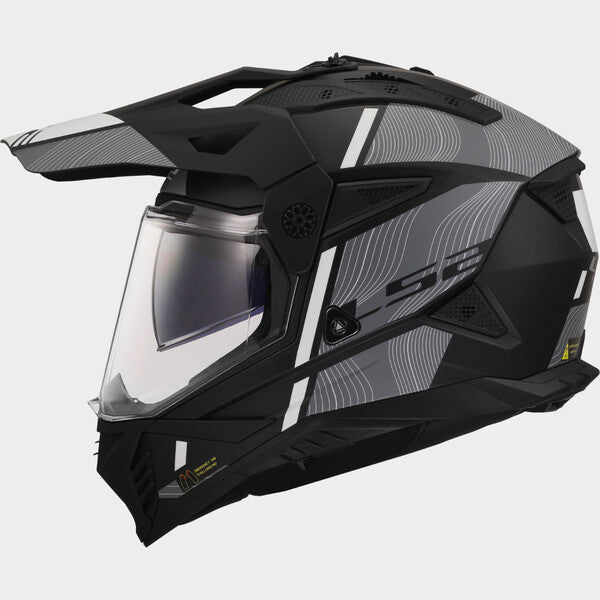Capacete LS2 PIONEER II HILL PRETO / CIZENTO - Motoboxe