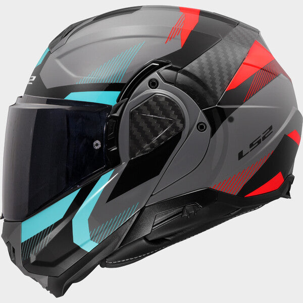 Capacete LS2 ADVANT II TRIPLE CIZENTO / AZUL / VERMELHO - Motoboxe