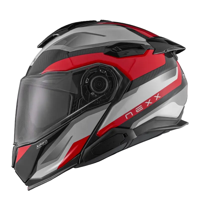 Capacete NEXX X.LIFETOUR CARBONO PRO MILE BRANCO / VERMELHO - Motoboxe