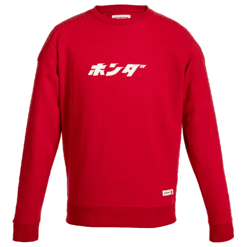 SWEATSHIRT HONDA HERITAGE COM LETRAS JAPONESAS EM VERMELHO - Motoboxe