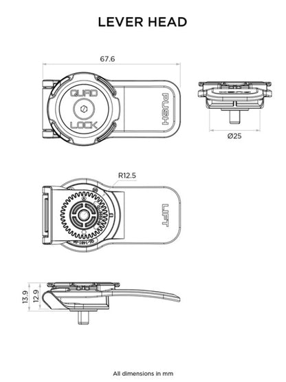Cabeçote de manípulo QUAD LOCK 360 - Motoboxe