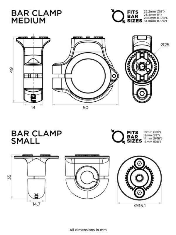 Suporte de guiador QUAD LOCK 360 - médio - Motoboxe