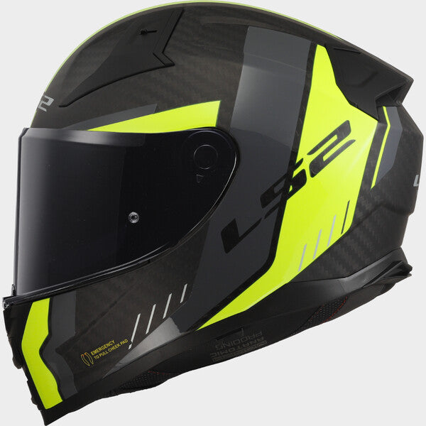 Capacete LS2 VECTOR II CARBON GRID AMARELO - Motoboxe