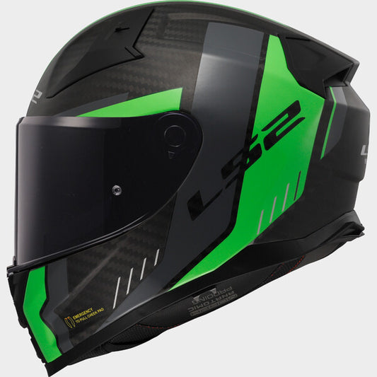 Capacete LS2 VECTOR II CARBON GRID VERDE - Motoboxe