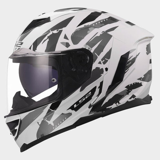 Capacete LS2 STORM III KAOS BRANCO - Motoboxe