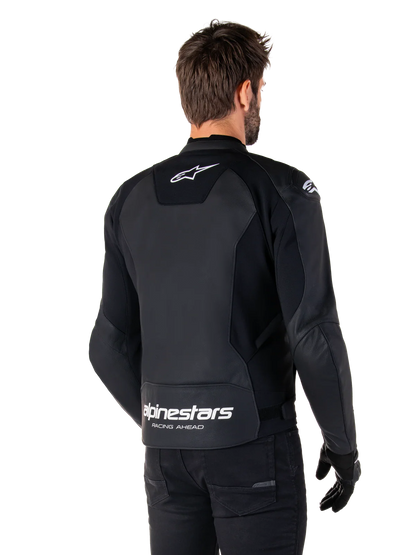 BLUSÃO ALPINESTARS DE COURO FASTER V3 PRETO / BRANCO