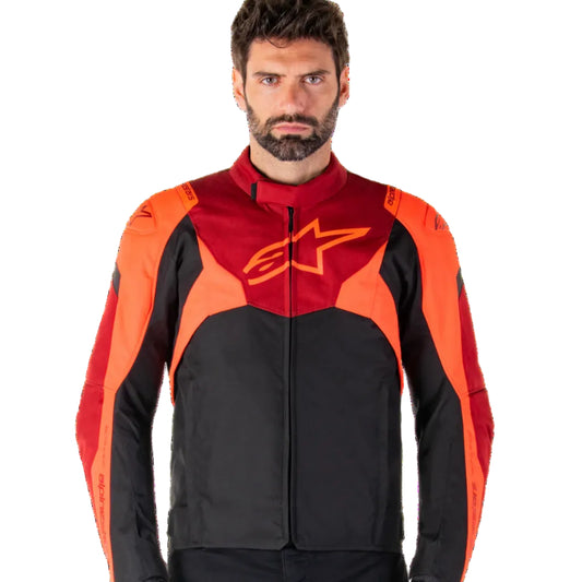 BLUSÃO ALPINESTARS T-JAWS V4 IMPERMEÁVEL PRETO / LARANJA / VERMELHO - Motoboxe