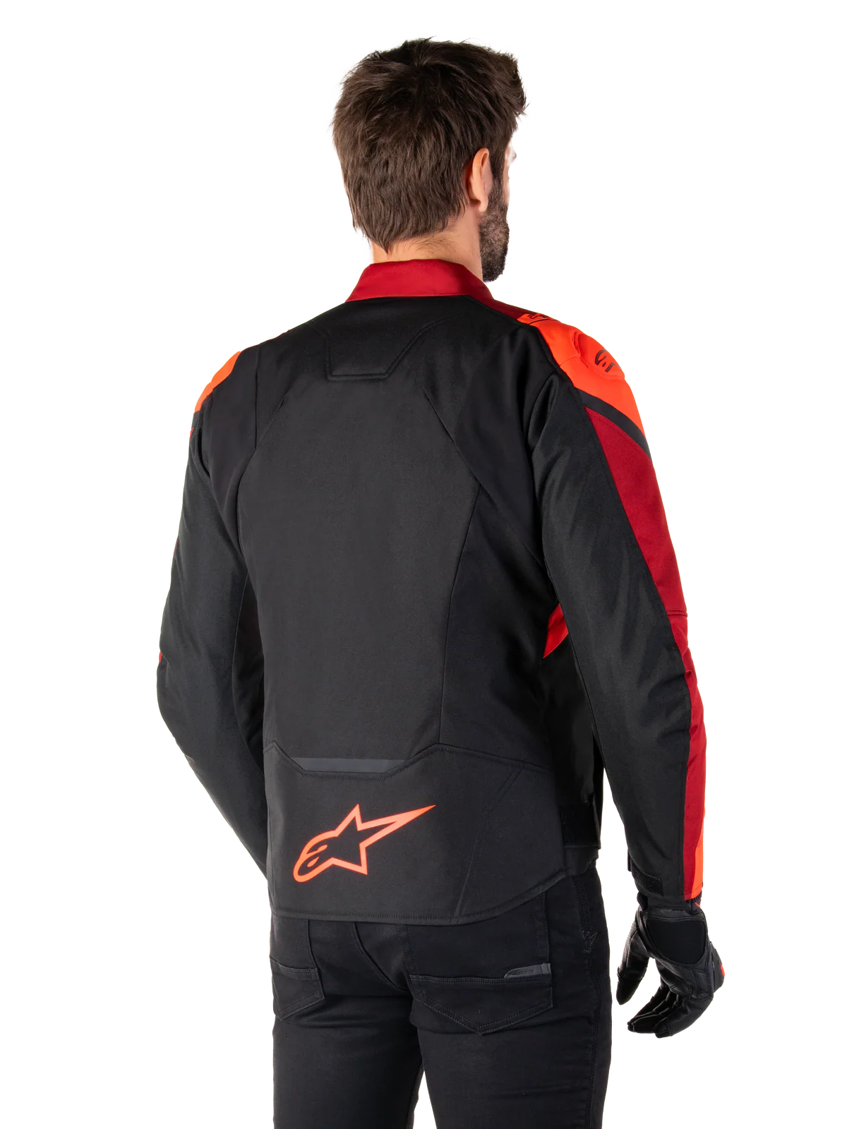 BLUSÃO ALPINESTARS T-JAWS V4 IMPERMEÁVEL PRETO / LARANJA / VERMELHO - Motoboxe