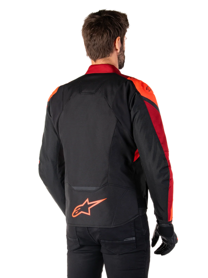 BLUSÃO ALPINESTARS T-JAWS V4 IMPERMEÁVEL PRETO / LARANJA / VERMELHO - Motoboxe