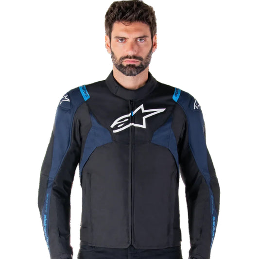 BLUSÃO ALPINESTARS T-JAWS V4 IMPERMEÁVEL PRETO / AZUL ESCURO - Motoboxe