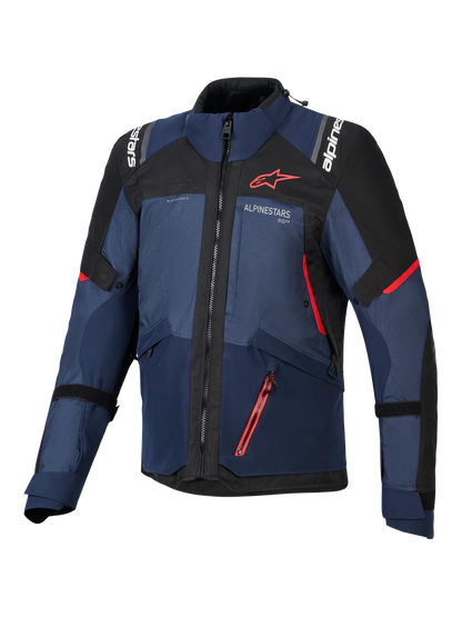 BLUSÃO ALPINESTARS ANDES V4 DRYSTAR PRETO / AZUL ESCURO - Motoboxe