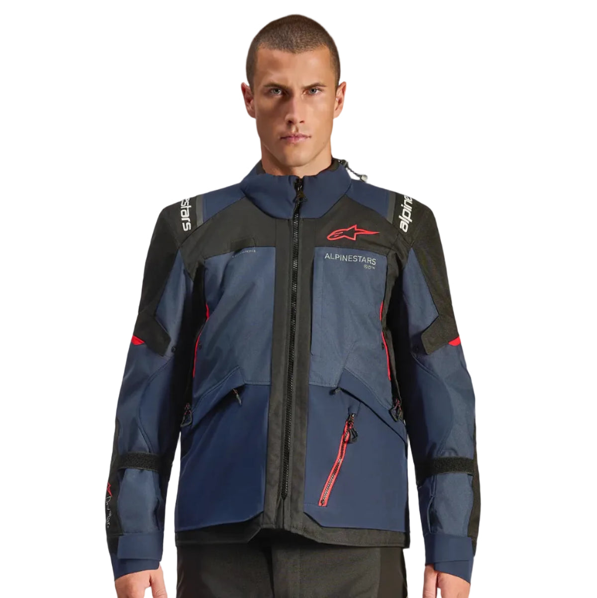 BLUSÃO ALPINESTARS ANDES V4 DRYSTAR PRETO / AZUL ESCURO - Motoboxe