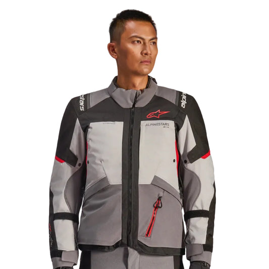 BLUSÃO ALPINESTARS ANDES V4 DRYSTAR PRETO / CINZA / VERMELHO - Motoboxe