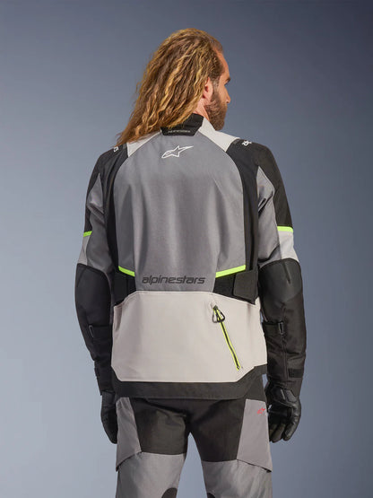 BLUSÃO ALPINESTARS ANDES V4 DRYSTAR PRETO / CINZA / NEON - Motoboxe