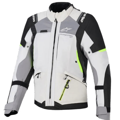 BLUSÃO ALPINESTARS ANDES V4 DRYSTAR PRETO / CINZA / NEON - Motoboxe