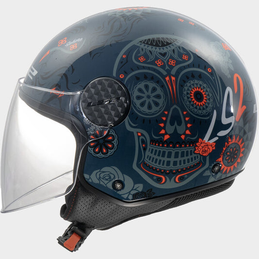 Capacete LS2 SPHERE LUX II MAXGA CIZENTO / VERMELHO / AZUL