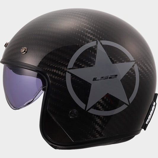 Capacete LS2 BOB II CARBONO STAR AZUL