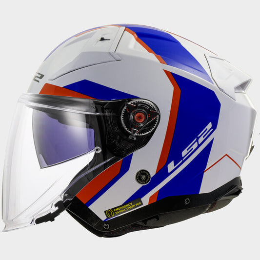 Capacete LS2 INFINITY II FOCUS BRANCO / AZUL / VERMELHO