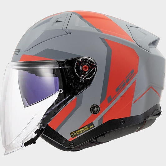 Capacete LS2 INFINITY II FOCUS CIZENTO / LARANJA