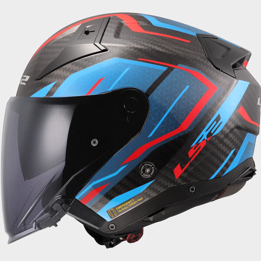 Capacete LS2 INFINITY II CARBONO URUS PRETO / AZUL