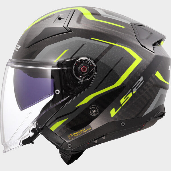 Capacete LS2 INFINITY II CARBONO URUS PRETO / NEON