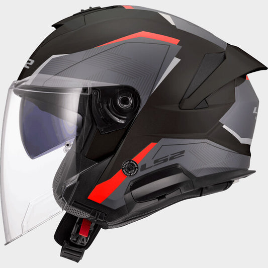 Capacete LS2 VERSO II AIR PRETO / VERMELHO