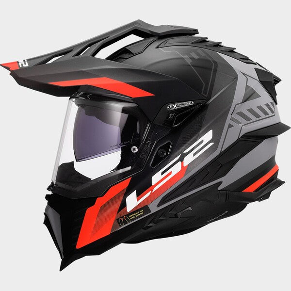 Capacete LS2 EXPLORER HEXA VERMELHO / PRETO - Motoboxe