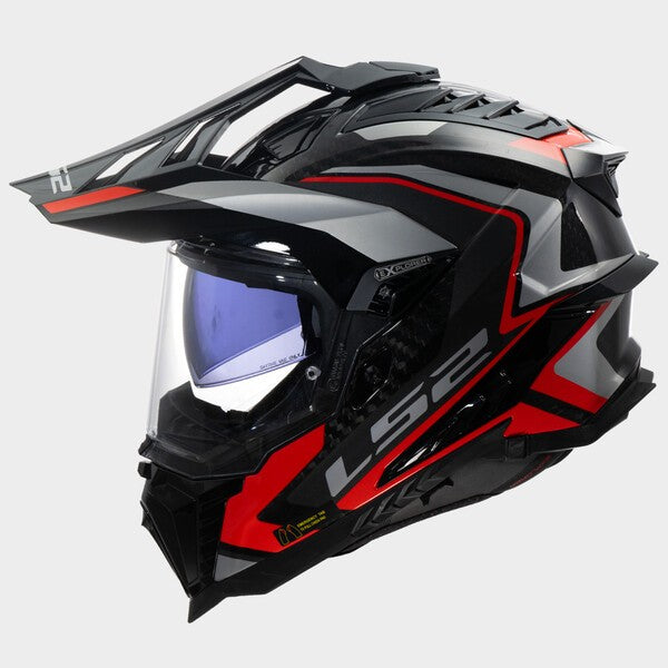 Capacete LS2 EXPLORER CARBON FRONTIER II PRETO / VERMELHO - Motoboxe