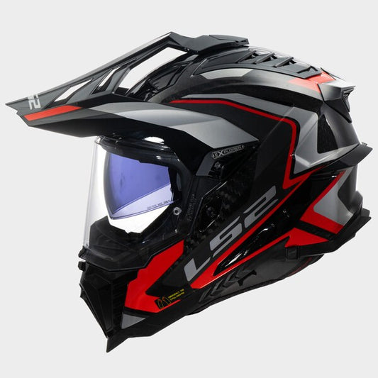 Capacete LS2 EXPLORER CARBON FRONTIER II PRETO / VERMELHO - Motoboxe
