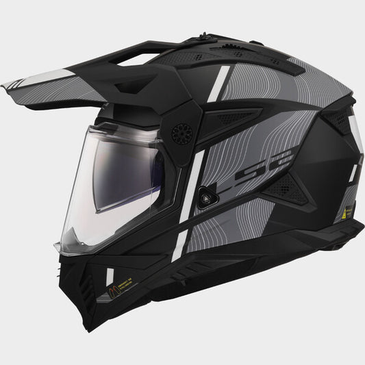 Capacete LS2 PIONEER II HILL PRETO / CIZENTO - Motoboxe