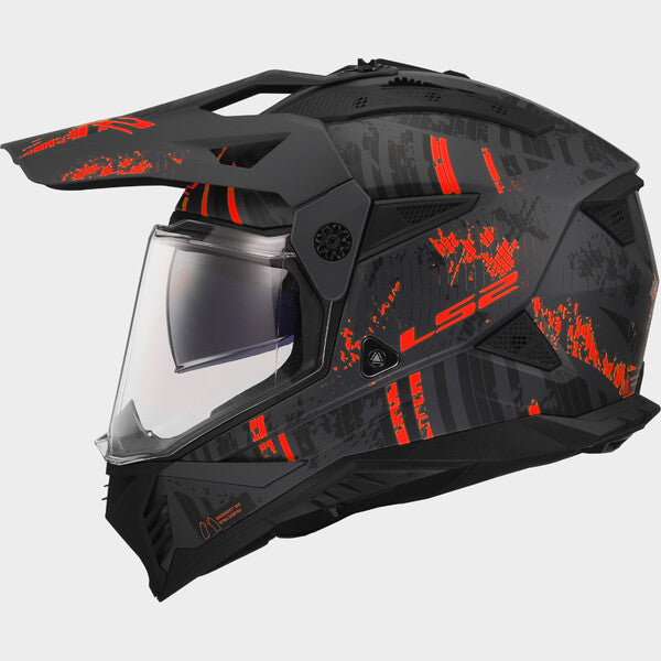 Capacete LS2 PIONEER II CRAZY PRETO / VERMELHO - Motoboxe