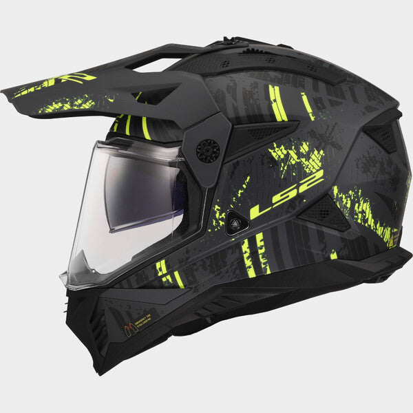 Capacete LS2 PIONEER II CRAZY PRETO / NEON - Motoboxe