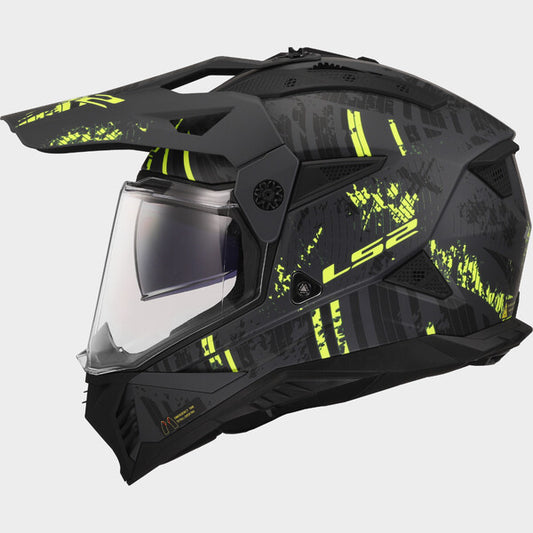 Capacete LS2 PIONEER II CRAZY PRETO / NEON - Motoboxe