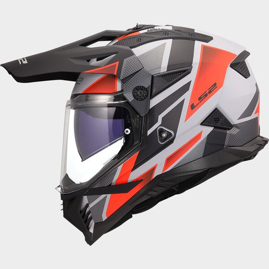 Capacete LS2 PIONEER II BLOCK LARANJA / BRANCO - Motoboxe