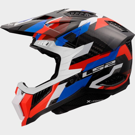 Capacete LS2 X-FORCE PHANTOM PRETO / BRANCO / AZUL / VERMELHO
