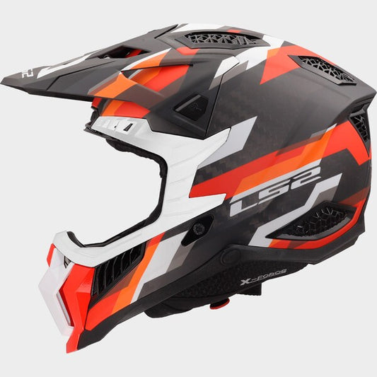 Capacete LS2 X-FORCE PHANTOM PRETO / BRANCO / LARANJA