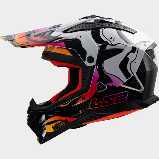 Capacete LS2 FAST II WASH BRANCO / LARANJA - Motoboxe