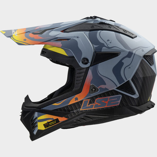 Capacete LS2 FAST II WASH CIZENTO / LARANJA - Motoboxe