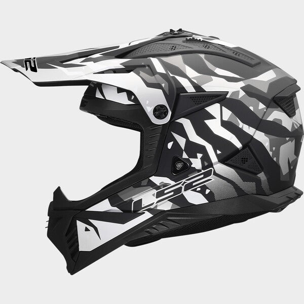 Capacete LS2 FAST II GROTESK BRANCO / PRETO - Motoboxe