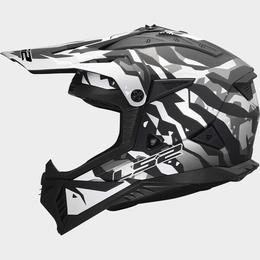 Capacete LS2 FAST II GROTESK BRANCO / PRETO
