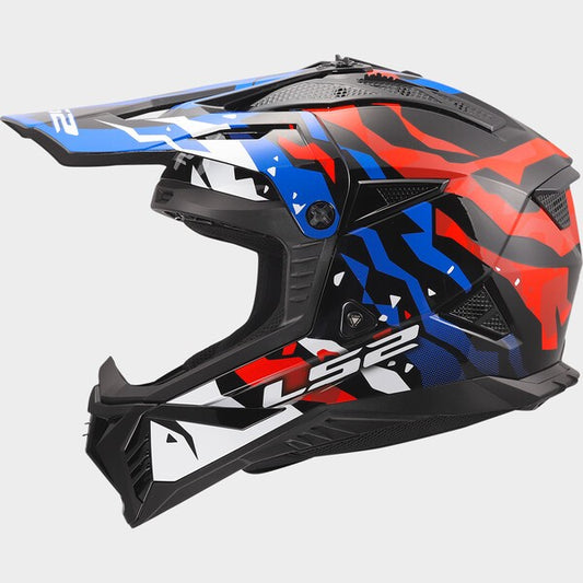 Capacete LS2 FAST II GROTESK BRANCO / LARANJA / AZUL - Motoboxe
