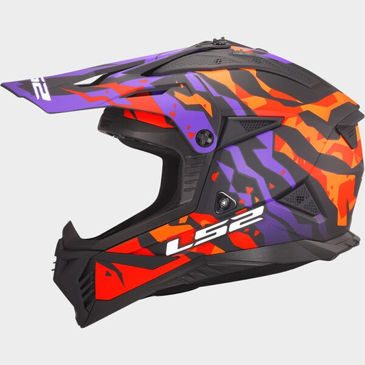 Capacete LS2 FAST II GROTESK LARANJA / ROXO