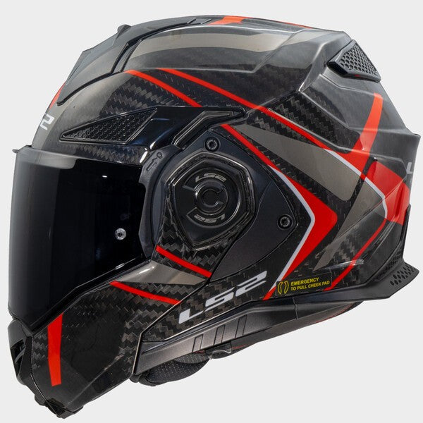Capacete LS2 ADVANT X CARBONO FUTURE II VERMELHO - Motoboxe