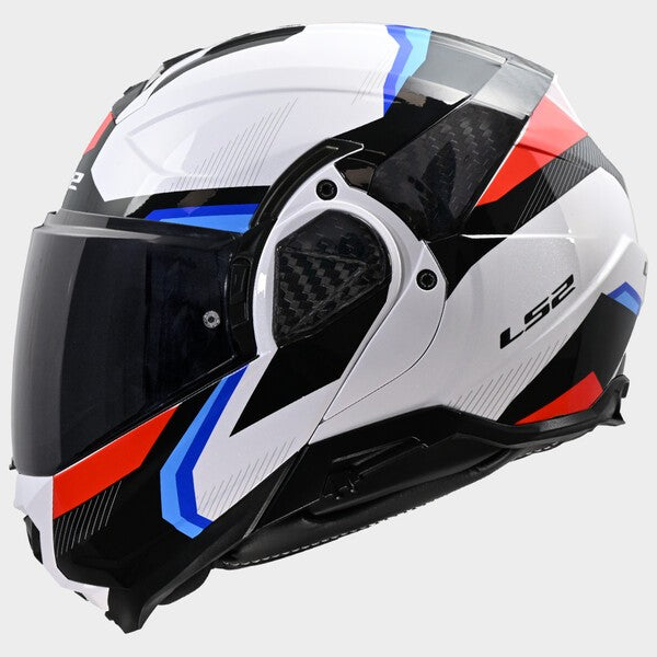 Capacete LS2 ADVANT II TRIPLE BRANCO / AZUL / VERMELHO - Motoboxe